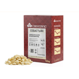 Шоколадная масса белая Chocovic Sebastian (34,7% какао), код CHW-S4CHVC-69B, 1,5 кг*8 шт/кор