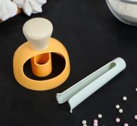 Набор для изготовления пончиков с щипцами Доляна "Ваниль", 11*2 см, арт.1058508