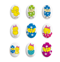 Украшение сахарные фигурки Медальоны Забавные цыплята 35*25мм, арт.tp77862 (уп/63 шт)