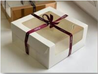 Коробка для торта с увелич. окошком, 235*235*110 мм (белая), арт.021250