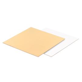 Подложка для торта квадр. (золото, белая) 230*230мм 3,2мм