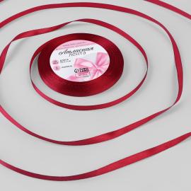 Лента атласная Глубокий красный 6 мм*23 м, №33, арт. 1218133