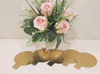 Подложка d 8 см, h 0,8 мм, лам.золото (с ручкой), шт(уп/100 шт)