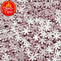 Посыпка "Снежинки сиреневые перламутровые" 0,75 кг