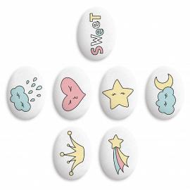 Украшение сахарные фигурки Медальоны Сладкий подарок, арт.68457 (10 шт/уп, фасовка ИМ)