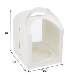 Упаковка "Кулич" 15*15*21см, 2 окна с ручками, шт