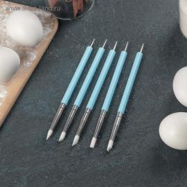 Набор кондитерских кисточек для декорирования «Бирюза», 5 шт, арт.4622396