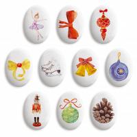 Украшение сахарные фигурки Медальоны Новый Год 35*25мм, арт.85454 (уп/63 шт)
