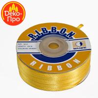 Лента атласная 3 мм светло-оранжевая 100м, арт. 59516