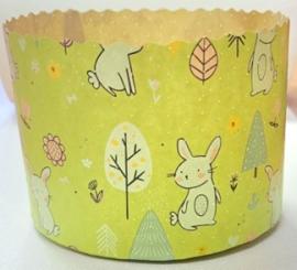 Форма для куличей 70*85, арт.P70/85 Зайки в лесу (уп/10шт) (запайщик ПС)