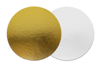 Подложка d 22 см, h 0,8 мм, лам. зол/сер, шт