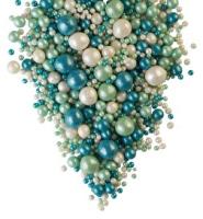 Драже зерновое в глазури ЖЕМЧУГ МИКС (тем. бирюза, изумруд, серебро) "ФБ" #122 1,5кг