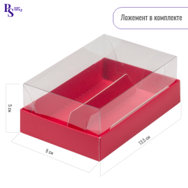 Коробка для эклеров 2 шт прозр куполом 135*90*50мм (кр. матовая), арт.070153