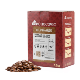 Шоколадная масса молочная Chocovic Fernando (34.4% какао), код CHM-T19CHVC-69B, 1,5 кг