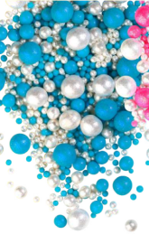 Драже зерновое в глазури БЛЕСК Бирюзовый, белоснежный (3х разм) "ФБ" #850/3 1,5кг