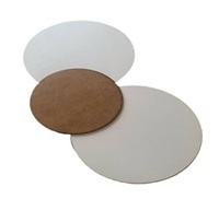 Подложка кондитерская ламинированая ЛХДФ белая/коричневая d 34 см, 3 мм