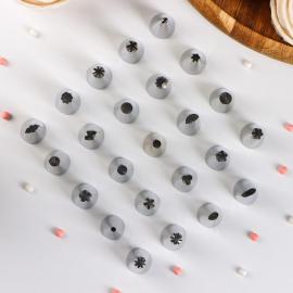 Набор насадок кондитерских, d=1,5 см, 24 шт, в кейсе, насадки в ассорт, арт.2663556