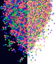 Посыпка сахарная декоративная СЕРДЕЧКИ мини НЕОН (6 цветов) "ФБ" #390/23 (1,5кг*6шт)