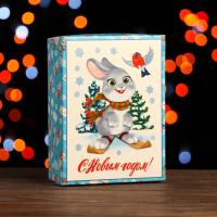 Коробка сборная крышка-дно без окна "Зайцы", 16,5*12,5*5,2 см, арт.9110029