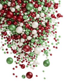 Драже зерновое в глазури ЖЕМЧУГ (зеленый, красный, белоснежный) #076, 50 гр (фасовка ИМ)