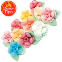 Украшение вафельные ФИАЛКИ на двулистнике, 100 шт, МИКС