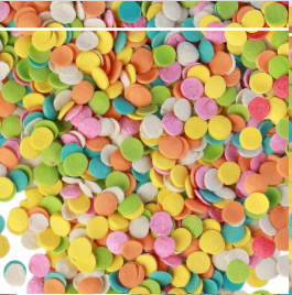 Посыпка сахарная декоративная "Конфетти" (желт,голубое,розовое,белое,оранж,зелен) #316, 1,5 кг