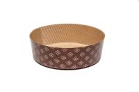 Форма Панеттоне Бассо 168*110 коричн+зол. цветы, арт.PB168110W (500 шт) Италия