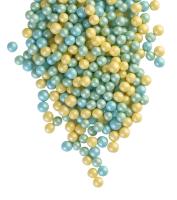 Драже зерновое в глазури ЖЕМЧУГ МИКС (бирюза, желтый ,изумруд) "ФБ" #228 (1,5кг)