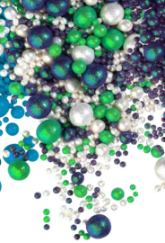 Драже зерновое в глазури БЛЕСК Белоснежный, зелен. золото, аметист. (3х разм) "ФБ" #858 50г (фас ИМ)