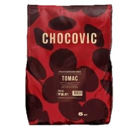 Шоколадная масса горькая Chocovic ТОМАС (72,1% какао), код CHD-N72CHVC-25B, 5 кг*
