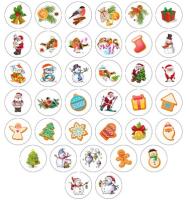 Картинки вафельные НОВЫЙ ГОД d45мм 20 видов, 240 шт.