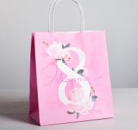 Пакет подарочный крафт «8 Марта», 22*25*12 см, арт.4544684