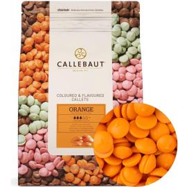 Шоколад Callebaut оранжевый со вкусом апельсина "Orange Callets" код ORANGE-E4-U70, 500 гр (фасовка)