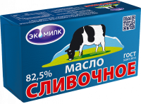 Масло сливочное ЭКОМИЛК 82,5 %, 450 гр