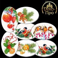 Картинки вафельные СНЕГИРИ 60*40мм, 10 шт, арт.53323 (фасовка ИМ)