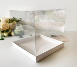 Коробка под мини-торт с прозр.крышкой, белый, 180*180*160мм, арт.КУ-00695