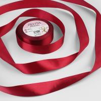 Лента атласная, 25 мм*23 ± 1 м, цвет вишнёвый №37, арт.3019780