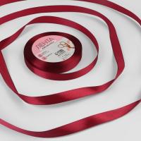 Лента атласная, 12 мм*23м, цвет вишневый №37, арт.3019729