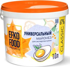 Майонез "EFKO FOOD" 67% classic, универсальный, ведро 9,34 кг/10л