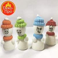 Украшение сахарные фигурки СНЕГОВИК в вязанной шапке ТП,30 шт.