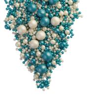 Драже зерновое в глазури ЖЕМЧУГ МИКС (тем. бирюза, серебро) "ФБ" #149 (1,5кг)