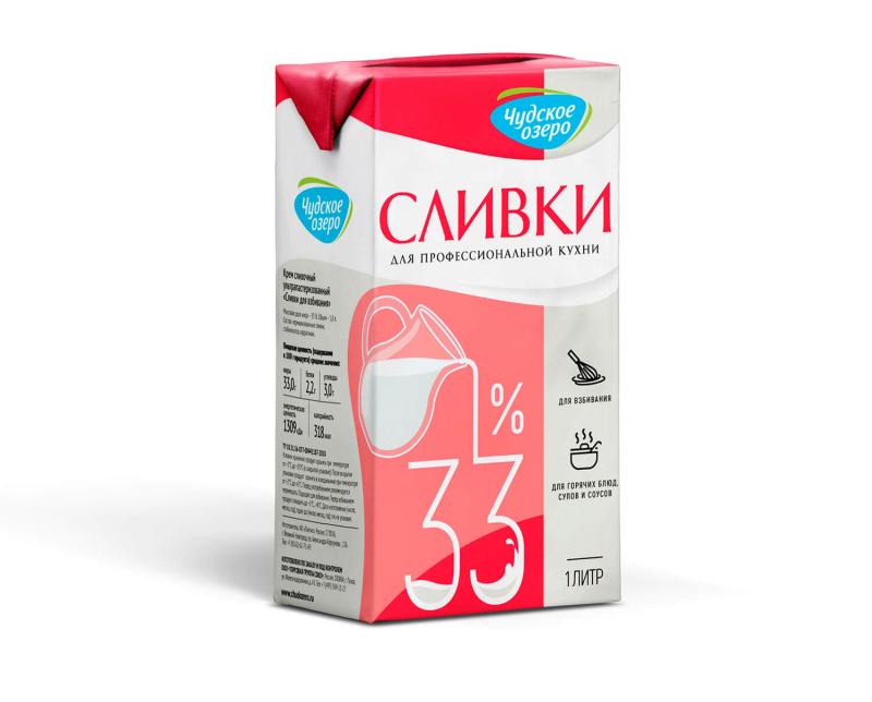 Сливки животные 33% "Чудское озеро",1л купить оптом и в розницу в ...