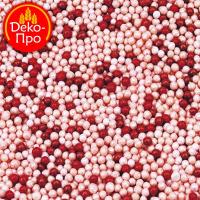 Посыпка "Шарики красно-розовые" перламутр. d-2мм, упак/1 кг, арт.20226