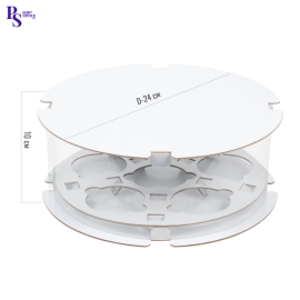 Коробка для 6х капкейков ШЛЯПНАЯ диаметр 240 мм высота 100 мм Белая, арт.040730