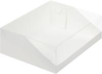 Коробка под торт с пл. крышкой 310*235*100 (белая) гофрокартон, арт.040593