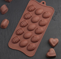 Форма для льда и конд.украш. Доляна "Пасхальные яйца", 22*10,5 см, 15 ячеек, арт.2854629