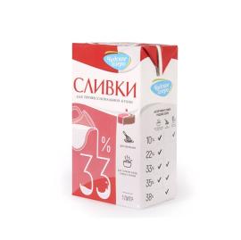 Сливки животные 33% "Чудское озеро",1л