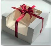 Коробка для торта с увелич.окошком, 180*180*100 мм (белая), арт. 021170