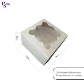 Упаковка 4 капкейка с окном, шт