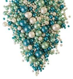 Драже зерновое в глазури ЖЕМЧУГ МИКС (тем. бирюза, изумруд, серебро) "ФБ" #122 1,5кг